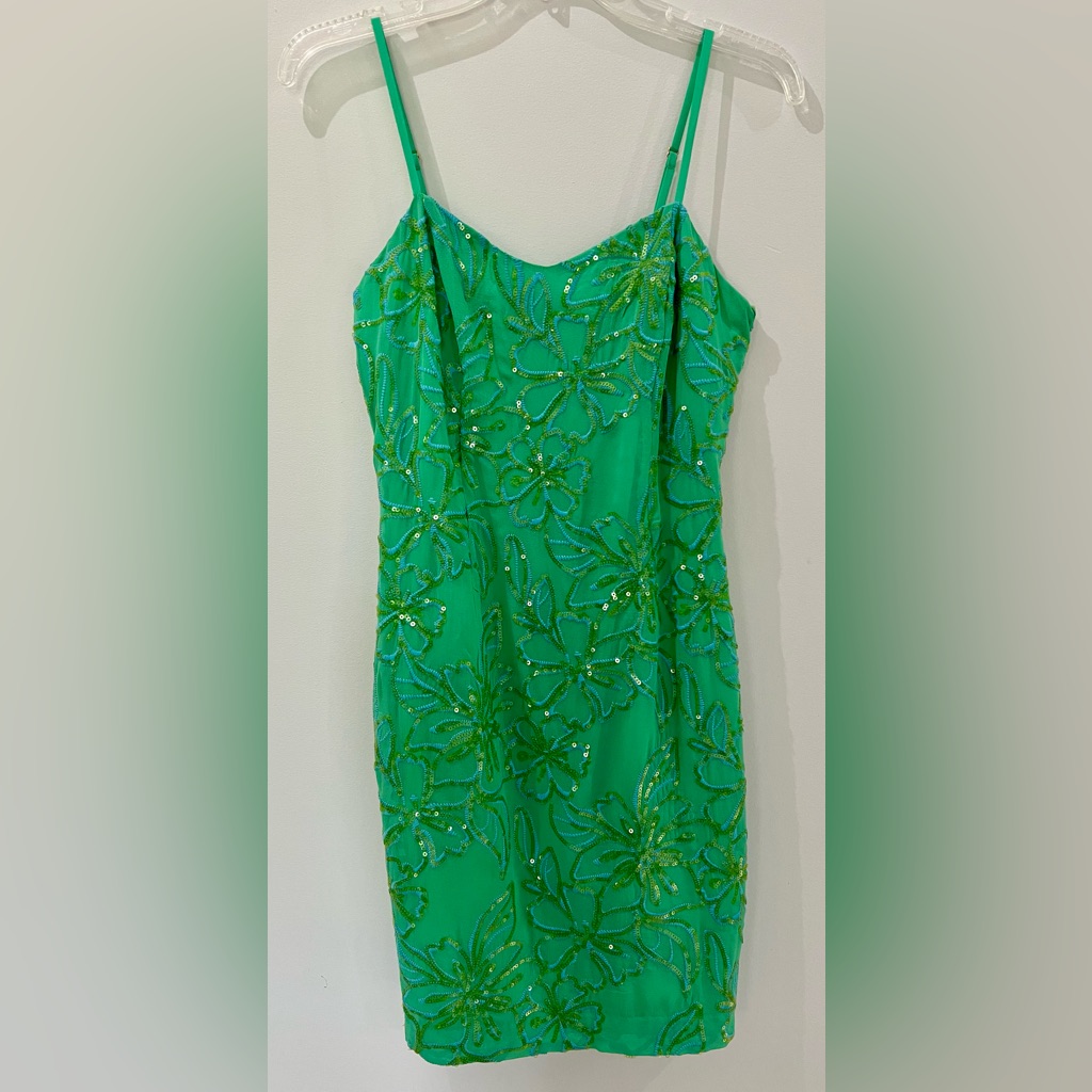 Lilly Pulitzer Green Embellished Slip Dress